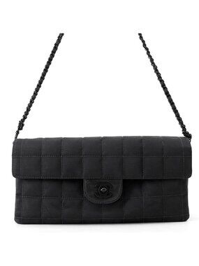 Chanel Chain Shoulder Bag New Travel Line CC Logo Nylon Black